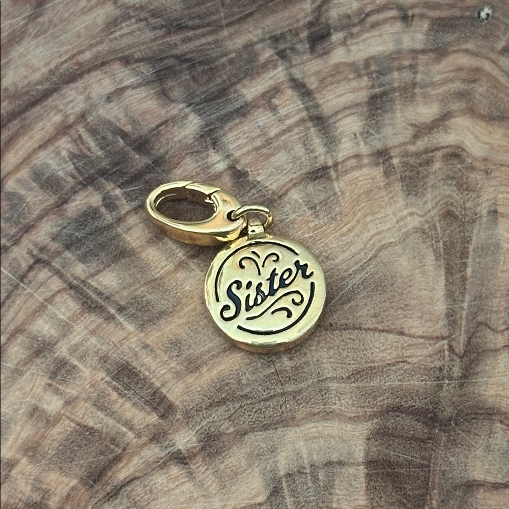 Spartina 449 Gold 'Sister' Charm for Keychains Bracelets Necklaces Handbags